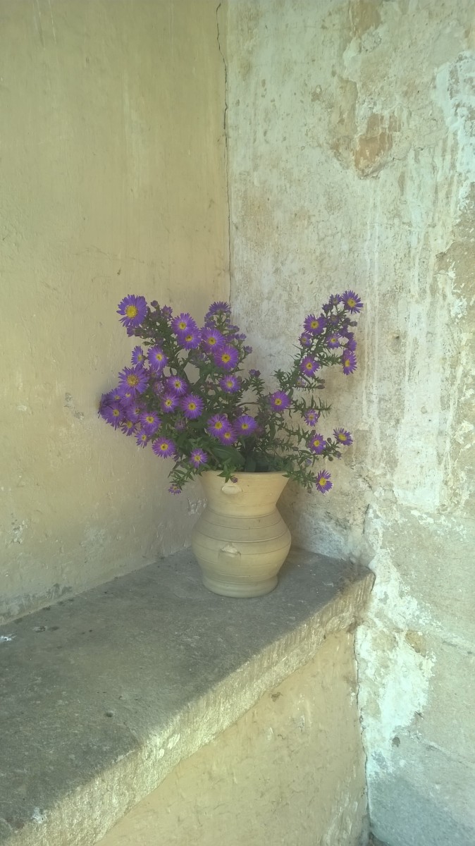 Flowers in the porch of All Saint's Shorncote