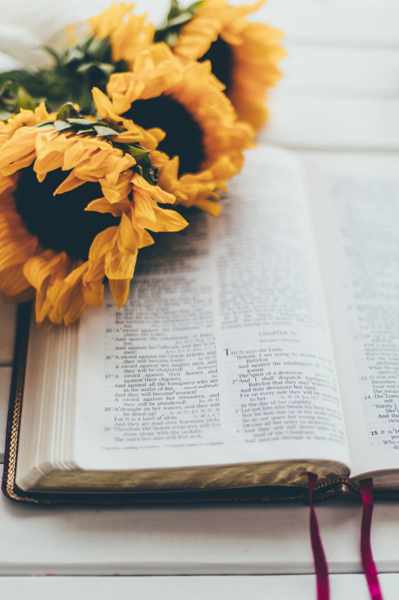 Bible and Sunflowers