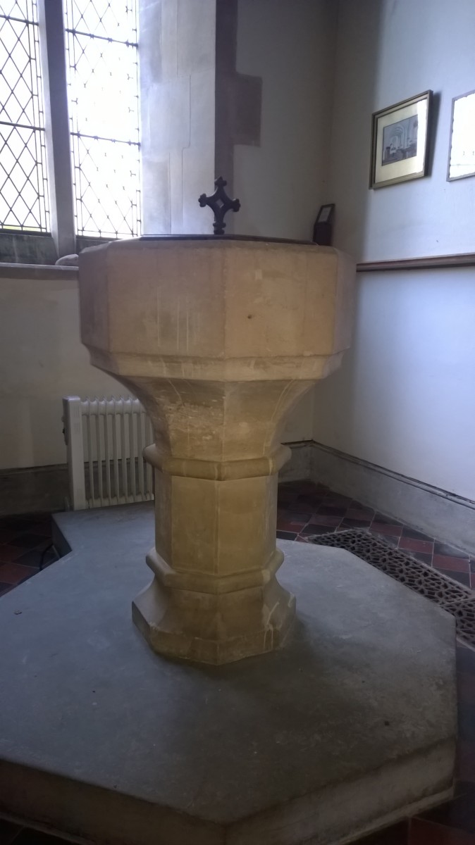 Photo of the font in All Saint's Kemble
