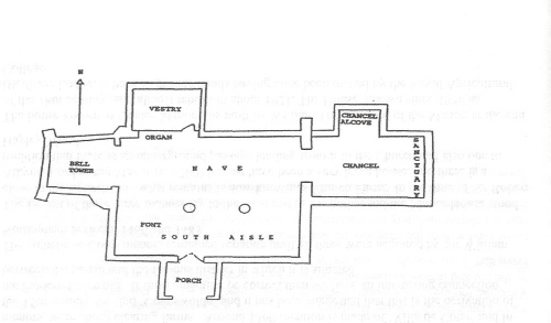 Floor plan of St. Matthew's Church Coates