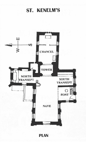 Floor plan of St. Kenelm's Church Sapperton