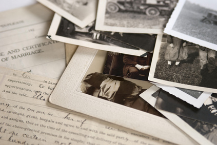 Photo of photographs and old documents